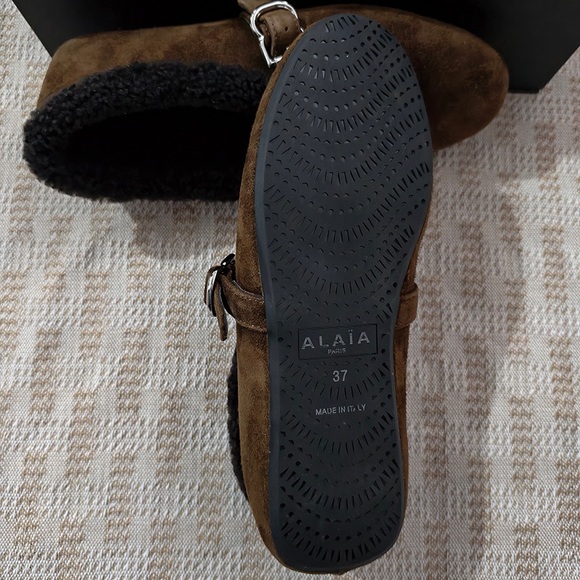 Alaïa Brown Lambswool Mary Jane Shoes - Picture 6 of 7